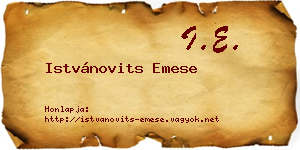 Istvánovits Emese névjegykártya